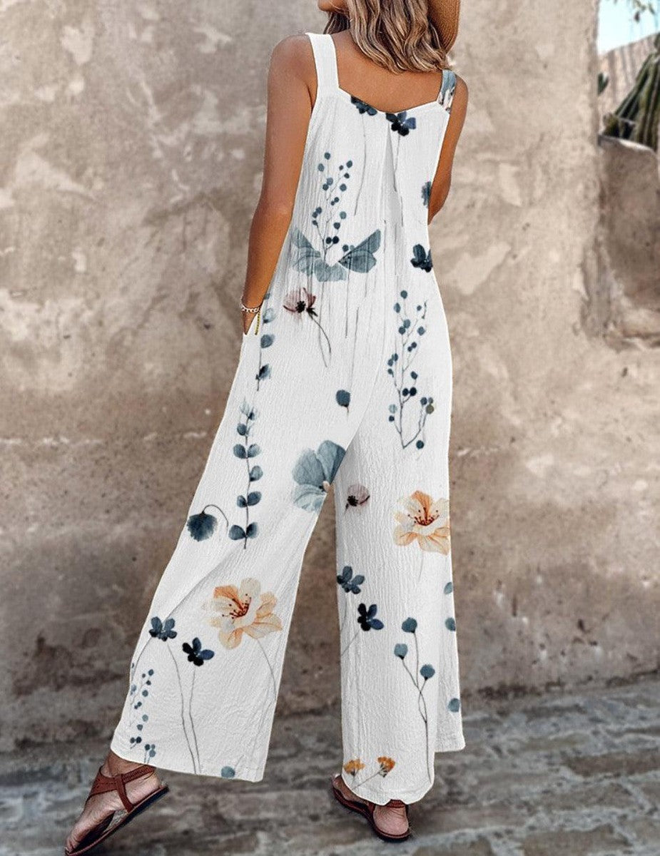 Women's Wide-Leg Jumpsuit | Sleeveless Floral 3