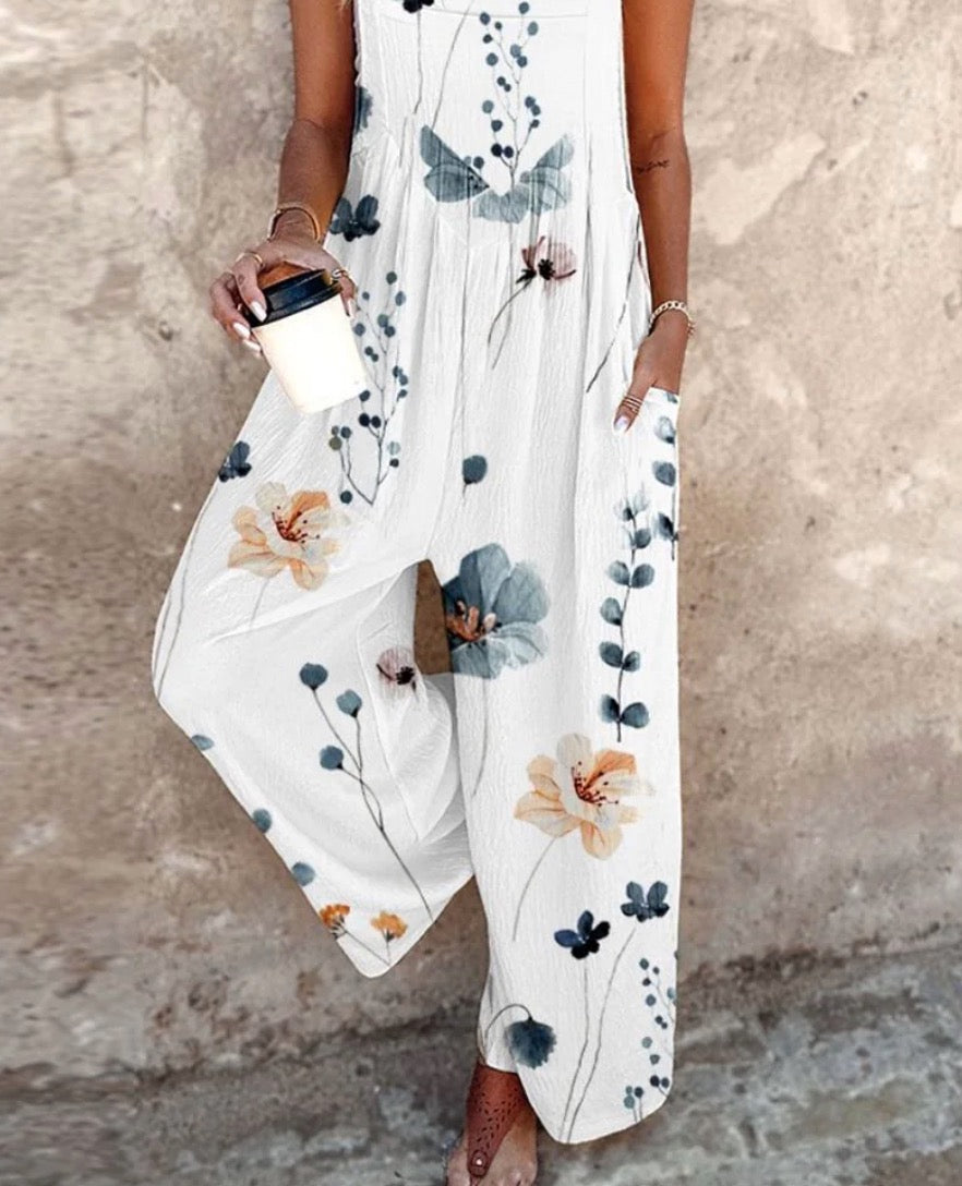 Women's Wide-Leg Jumpsuit | Sleeveless Floral 4