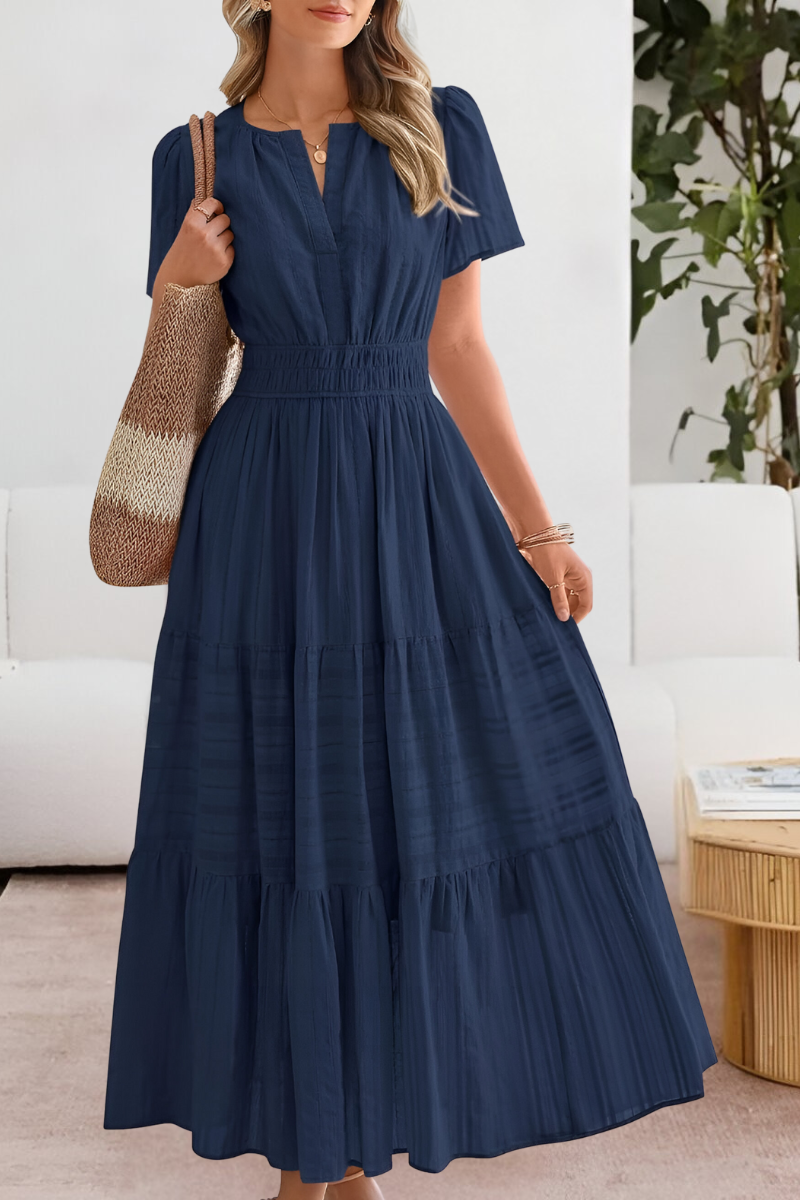 Women's Boho Midi Dress | Smocked Waist & Tiered Skirt