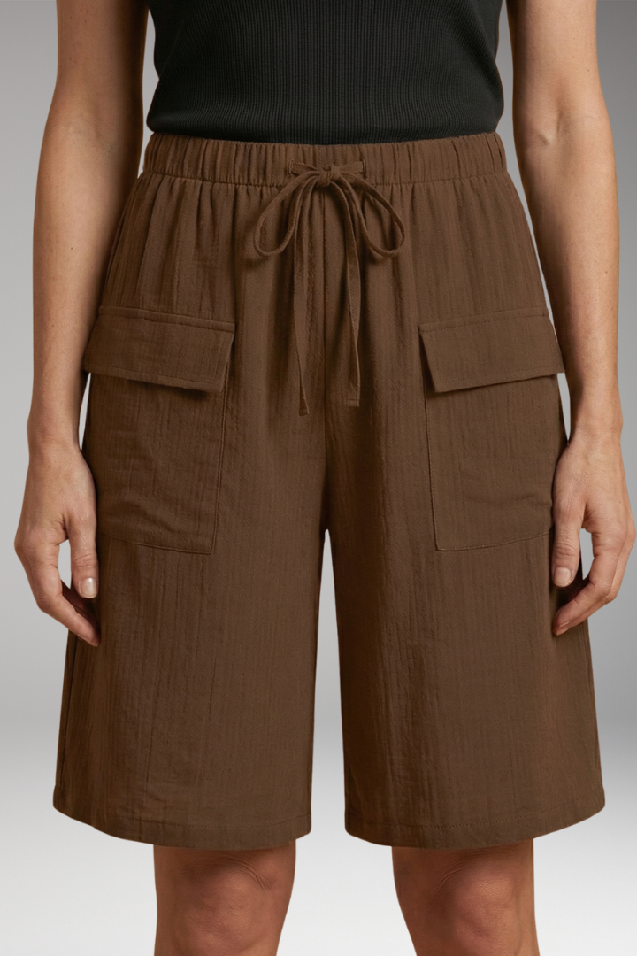 Women's Drawstring Shorts | Elastic Waist & Cargo Pockets