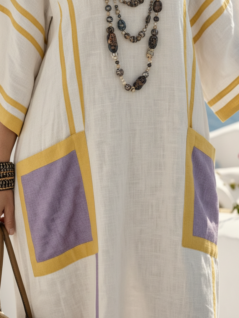 Women's Maxi Dress | Relaxed Kaftan Style with Pocket Detail