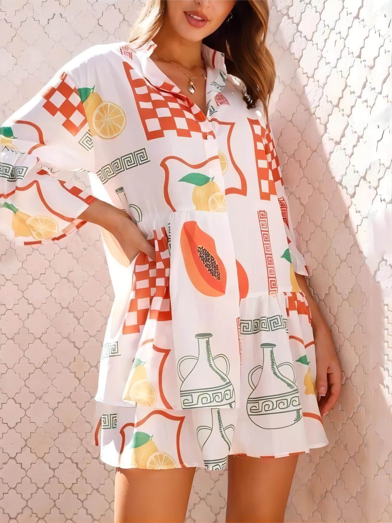 Women's Mini Sundress | Tiered & Novelty Print