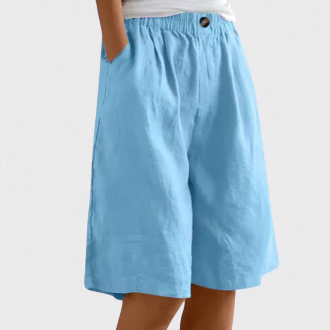 Women's Summer Shorts | Elastic Waist & Relaxed Wide Leg Fit
