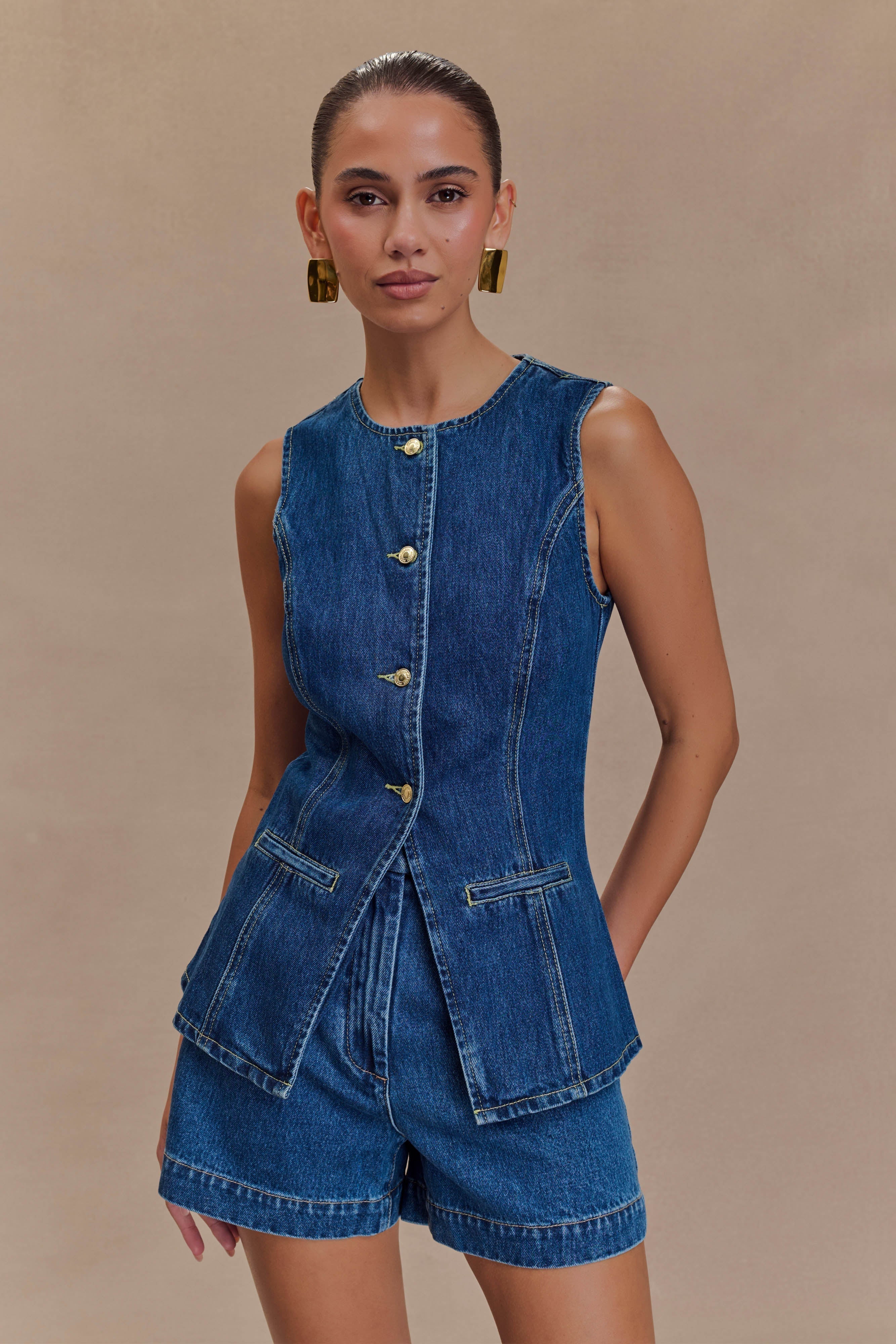 Women's Top & Shorts Set | Sleeveless & High-Waisted