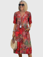 Yvonna™ | Elegant Floral Midi Dress 1
