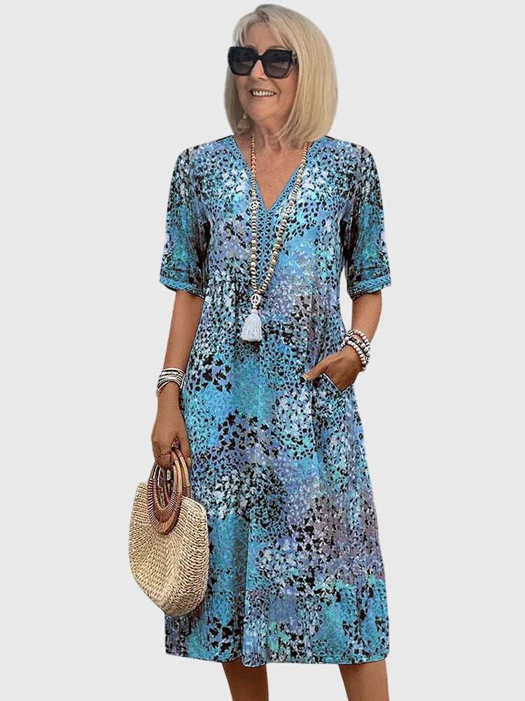 Yvonna™ | Elegant Floral Midi Dress 2
