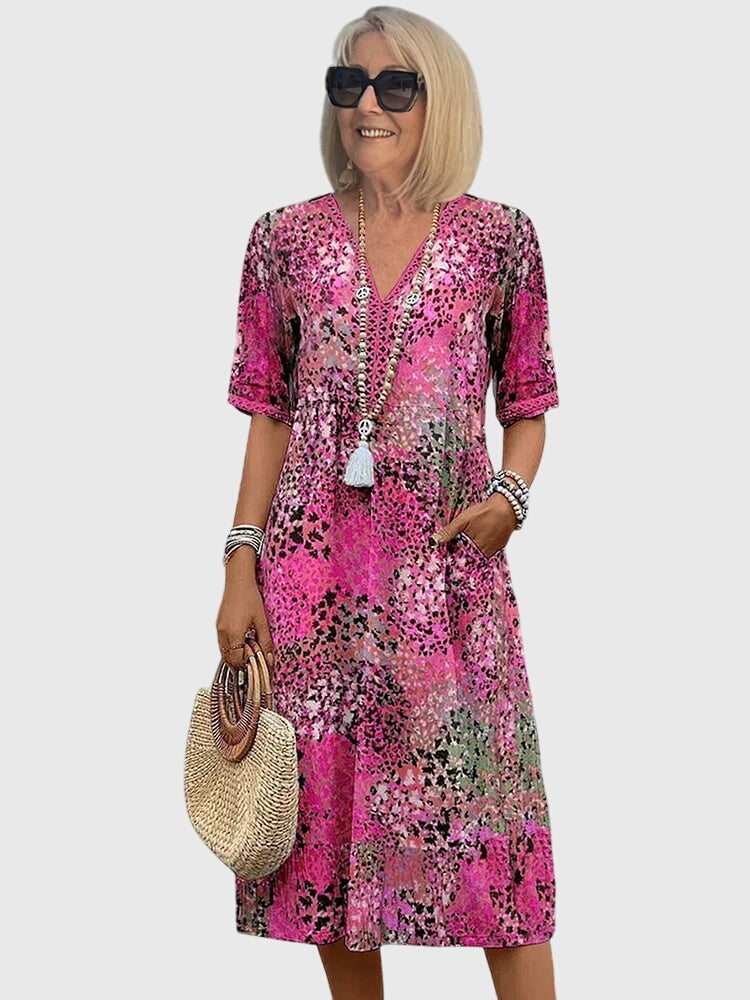 Yvonna™ | Elegant Floral Midi Dress 3