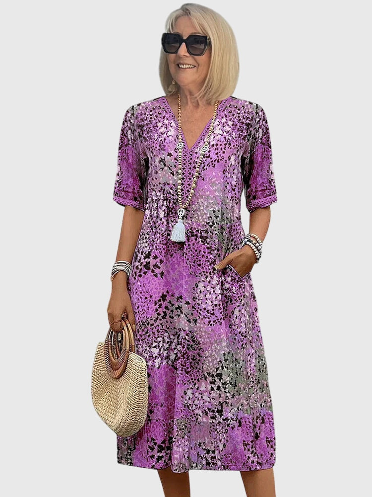 Yvonna™ | Elegant Floral Midi Dress 4